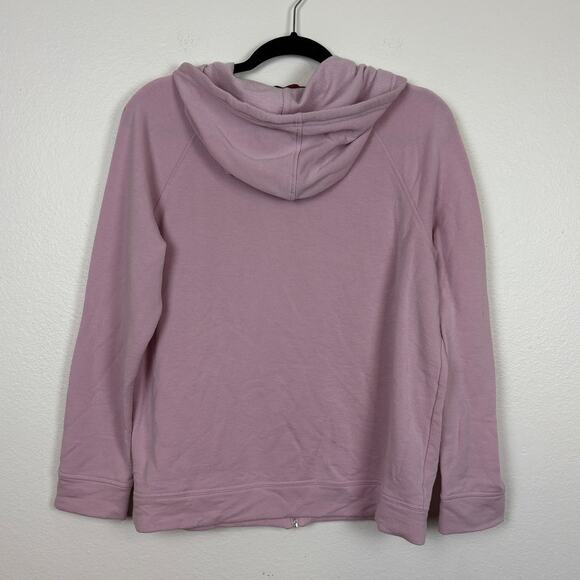 Quince Supersoft Fleece Zip Up Hoodie Pink Petal Tencel Blend Medium - Picture 3 of 6